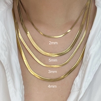 Minimalist Unisex Herringbone Snake Chain Choker